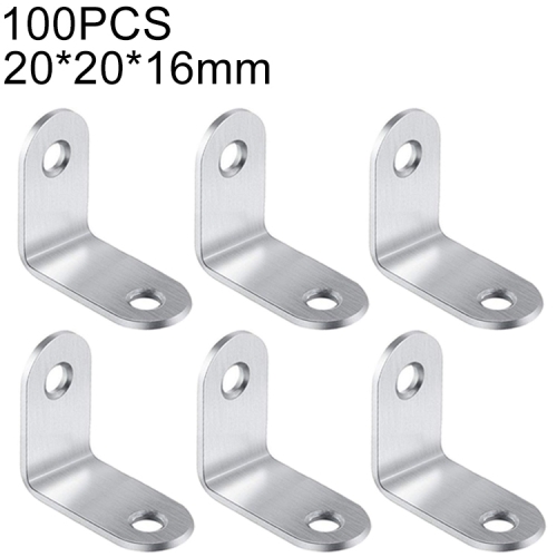 

100 PCS Stainless Steel 90 Degree Angle Bracket,Corner Brace Joint Bracket Fastener Furniture Cabinet Screens Wall (20mm)