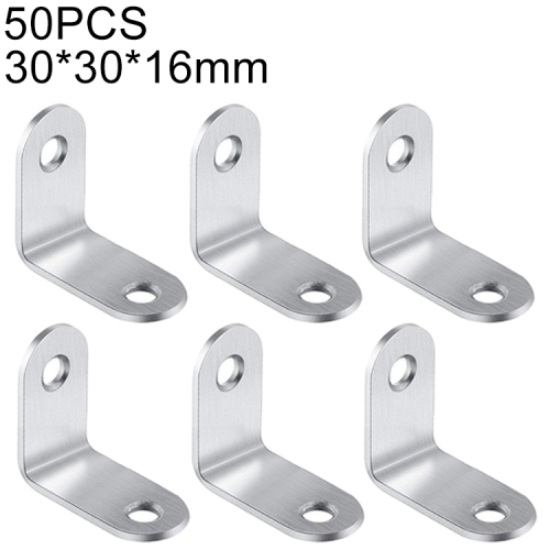 

50 PCS Stainless Steel 90 Degree Angle Bracket,Corner Brace Joint Bracket Fastener Furniture Cabinet Screens Wall (30mm)