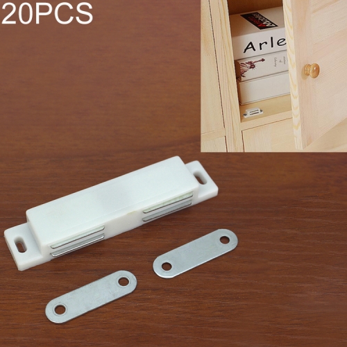 

20 PCS Plastic Strong Magnetic Cupboard Door Suction Wardrobe Bookcase Home Accessories, Size: L