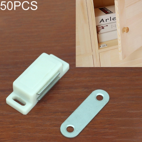 

50 PCS Plastic Strong Magnetic Cupboard Door Suction Wardrobe Bookcase Home Accessories, Size: S