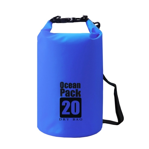 

DZGOGO Portable Outdoor Waterproof Sport PVC Shoulder Strap Barrel Bag, Capacity: 10L (Dark Blue)