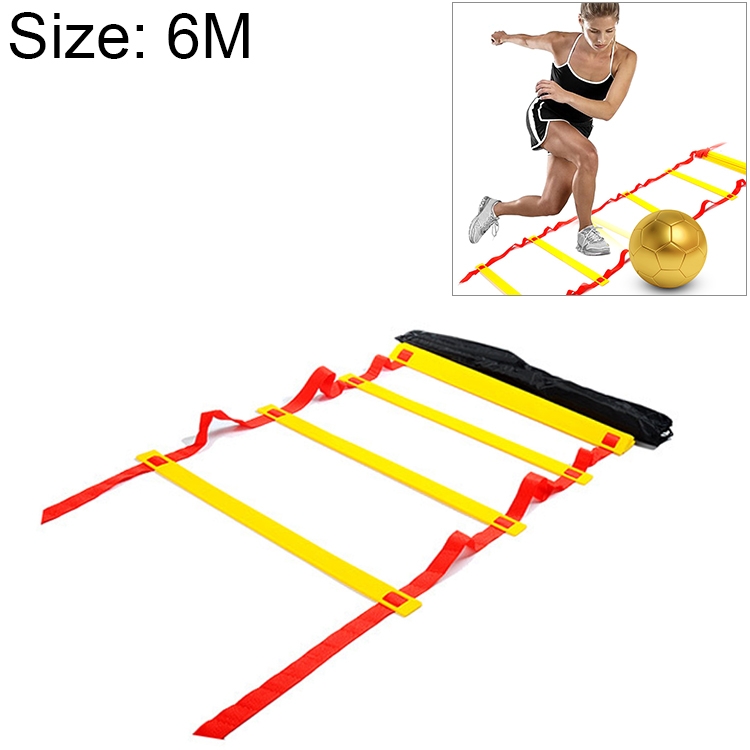 

6 Meters 12 Knots Thick Section Pace Training Tough Durable Soft Ladder Football Training Wear Resistant Ladder Rope(Yellow)