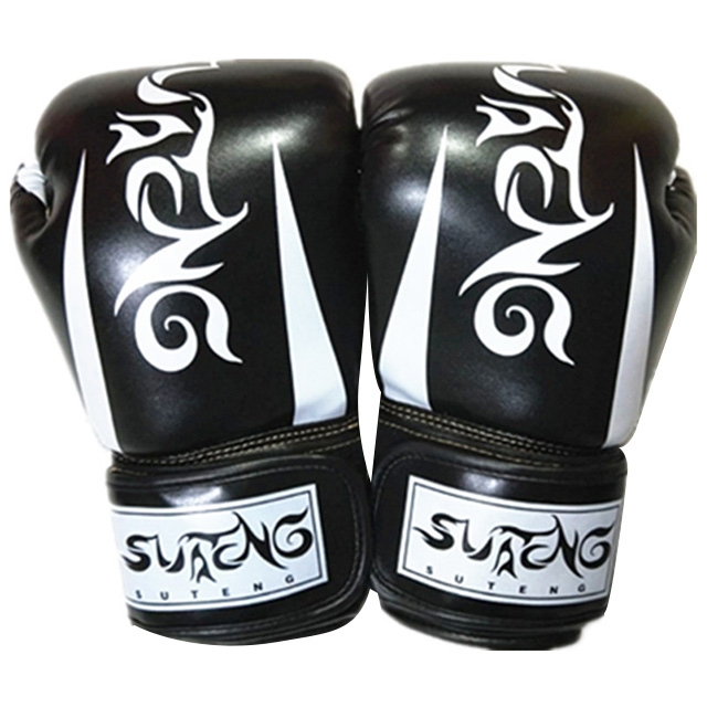 

SUTENG Pearl Light Loaded PU Leather Fitness Boxing Gloves for Adults(Black)
