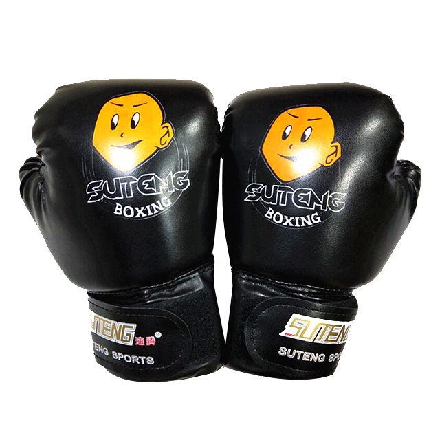 

SUTENG Cartoon PU Leather Fitness Boxing Gloves for Children(Black)