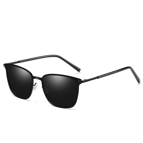 

Men Fashion UV400 Square Frame Polarized Sunglasses (Gold & Black + Grey)
