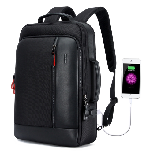 

Bopai 751-006641 Large Capacity Business Fashion Breathable Laptop Backpack with External USB Interface, Size: 30 x 15 x 44cm(Black)