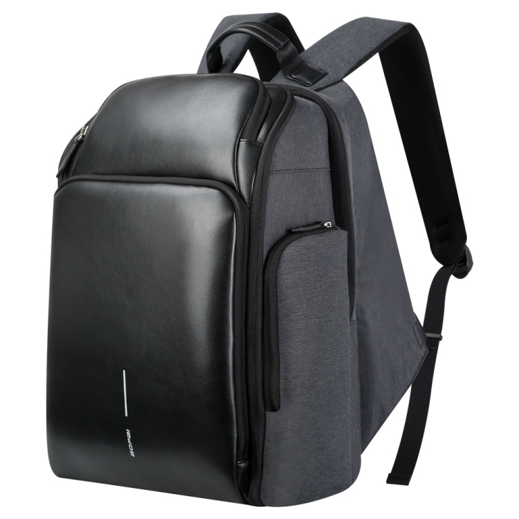 

Bopai 851-010128 Business Anti-theft Waterproof Large Capacity Double Shoulder Bag,with USB Charging Port, Size: 34x19x43cm (Black)