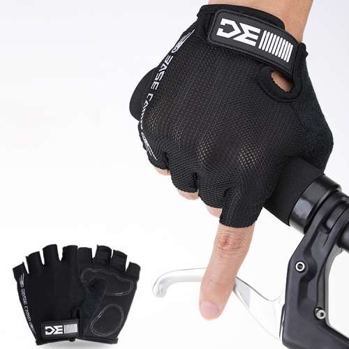 

BC-204 Bicycle Half Finger Gloves Lycra Fabric Cycling Gloves, Size: S (Black)