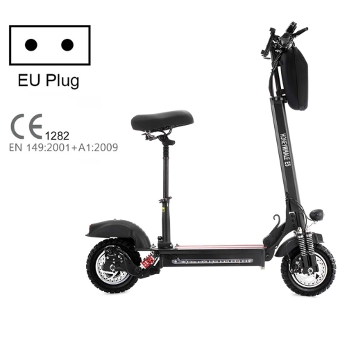 

[EU Warehouse] HONEY WHALE E5 10 inch 48V 600W Wide Wheel Shock Absorber Single Drive Electric Scooter with Bag, Up To 40km/h(Black)
