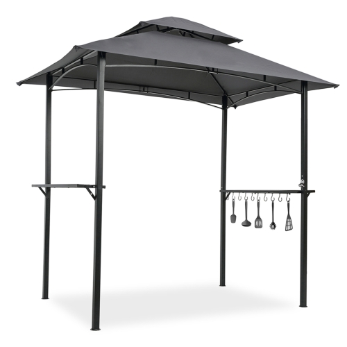 

[US Warehouse] 8x5Ft Portable Outdoor Barbecue Gazebo Shelter Tent (Grey)