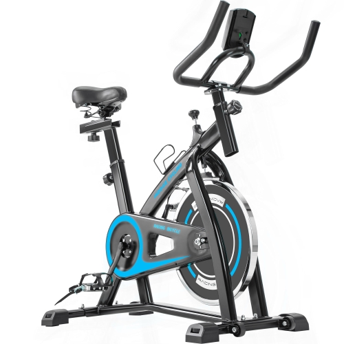 

[US Warehouse] Home Indoor Cycling Bike Trainer Fitness Equipment with Seat Cushion & LCD Monitor (Blue)