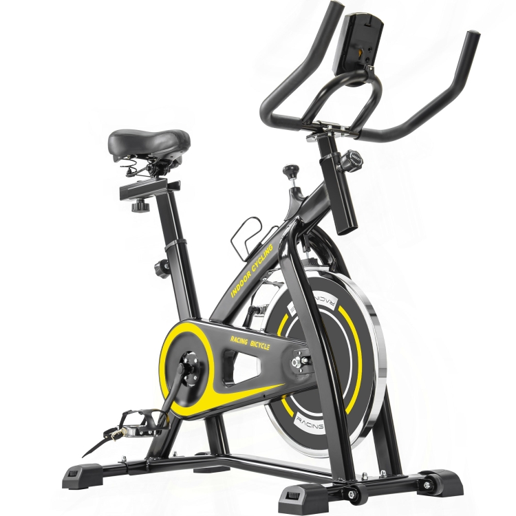 

[US Warehouse] Home Indoor Cycling Bike Trainer Fitness Equipment with Seat Cushion & LCD Monitor (Yellow)