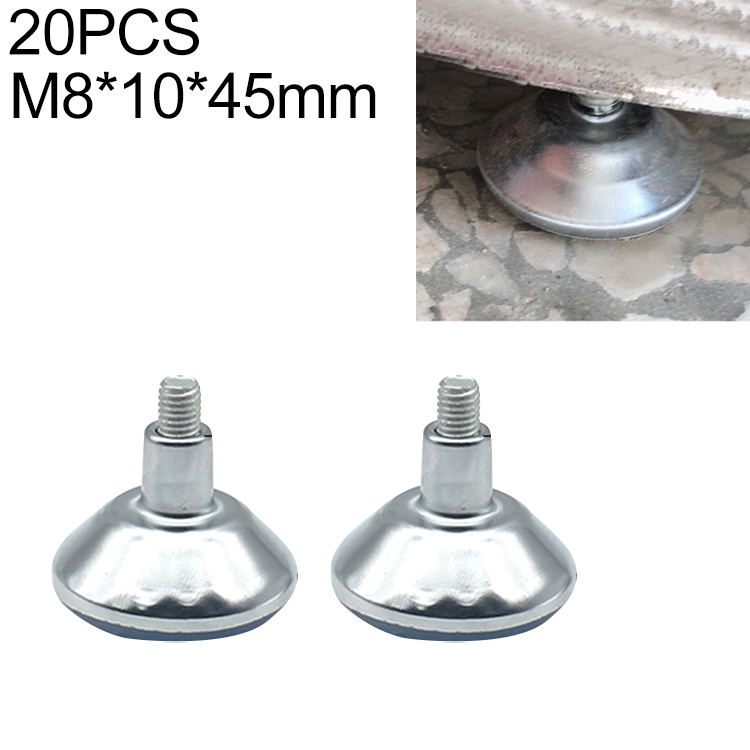 

20 PCS Horn Shaped Adjustable Foot Pad, M8 (Wire Length) 10-45mm Bottom