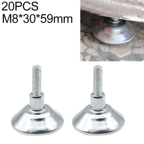 

20 PCS Horn Shaped Adjustable Foot Pad, M8 (Wire Length) 30-59mm Bottom