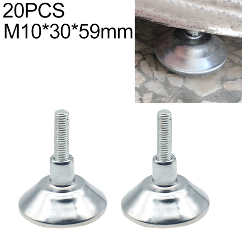 

20 PCS Horn Shaped Adjustable Foot Pad, M10 (Wire Length) 30-59mm Bottom
