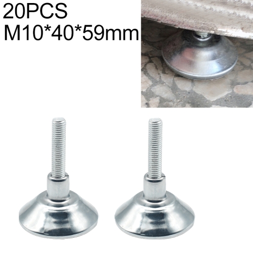 

20 PCS Horn Shaped Adjustable Foot Pad, M10 (Wire Length) 40-59mm Bottom