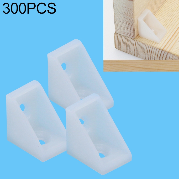 

300 PCS Plastic Thickened Detachable Corner Connector Furniture Right Angle Board Bracket without Cover, Size: S (White)