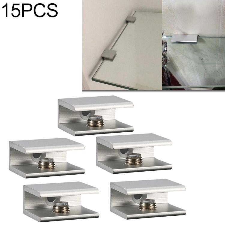 

15 PCS Single Hole Aluminum Alloy Glass Fixing Clip, S, 8mm