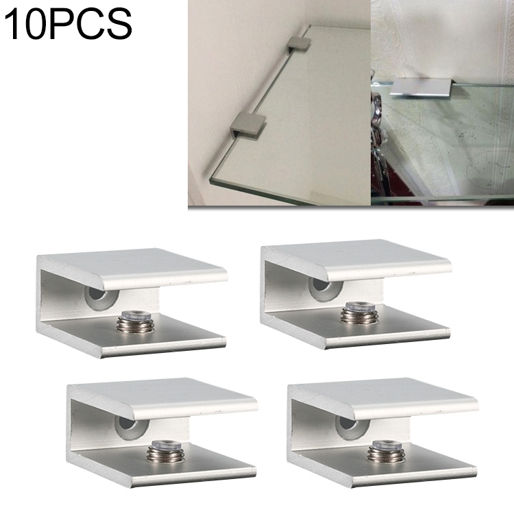 

10 PCS Single Hole Aluminum Alloy Glass Fixing Clip, S, 12mm