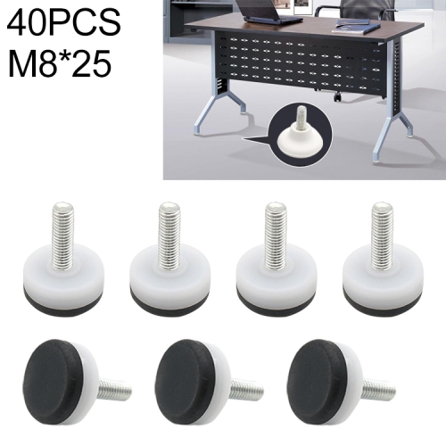 

40 PCS Adjustable Foot Pad Furniture Screw Support Stub, M8x25