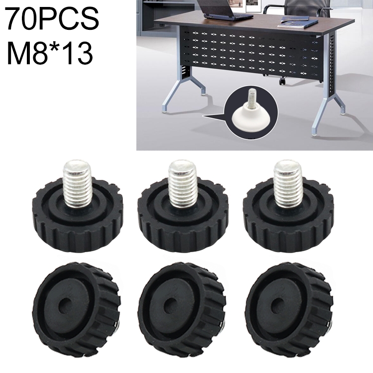 

70 PCS Adjustable Foot Pad Furniture Screw Support Stub, M8x13