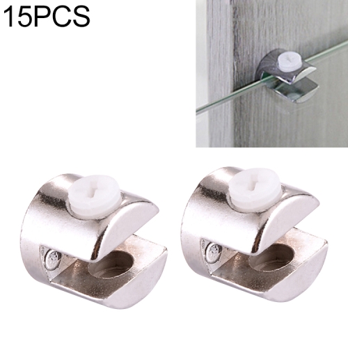 

15 PCS Zinc Alloy Bright Fixed Bracket Connection 8mm Cylindrical Glass Fixing Clamp