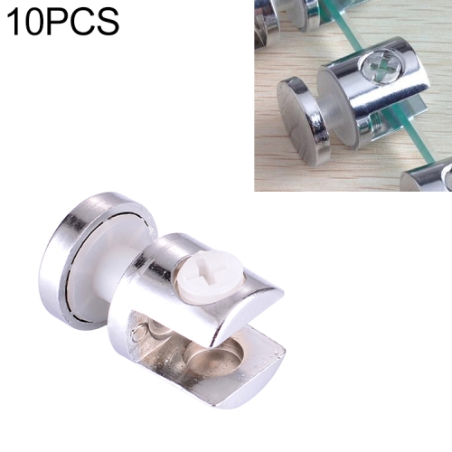 

10 PCS Zinc Alloy Bright Fixed Bracket Connection 10mm Cylindrical Glass Fixing Clamp with Base