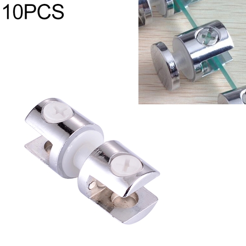 

10 PCS Zinc Alloy Bright Fixed Bracket Connection 10mm Cylindrical Double-sided Glass Fixing Clamp