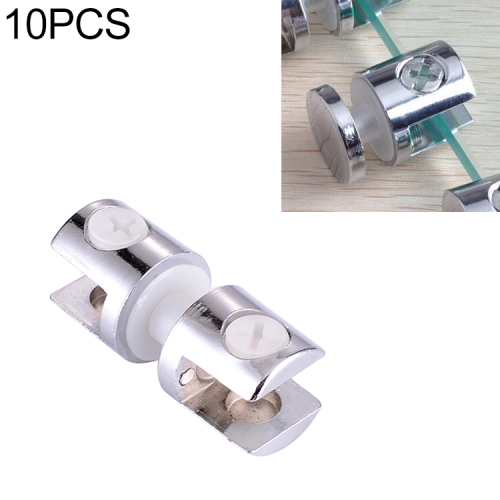 

10 PCS Zinc Alloy Bright Fixed Bracket Connection 12mm Cylindrical Double-sided Glass Fixing Clamp