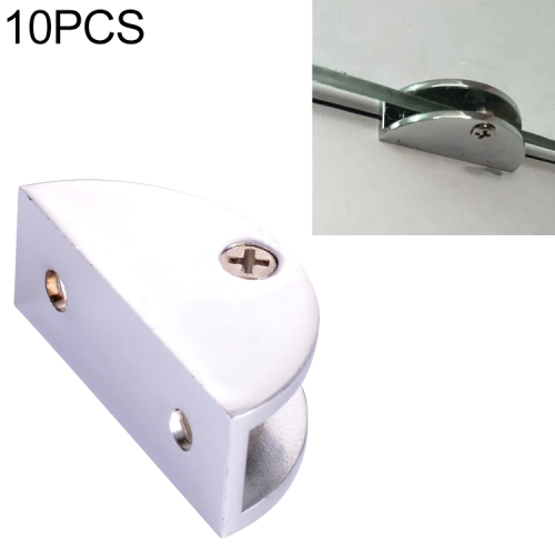 

10 PCS Zinc Alloy Bright Fixed Bracket Connection Semicircle Glass Fixing Clamp, Size: S