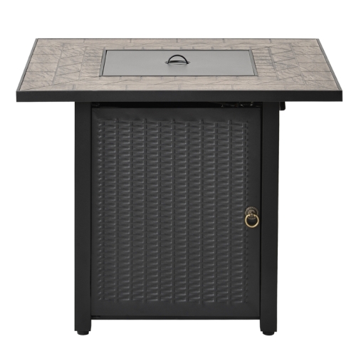 

[US Warehouse] Outdoor Propane Gas Fire Pit Table with Steel Heater & Control Knob, Size: 29.9x29.9x24.8 inch