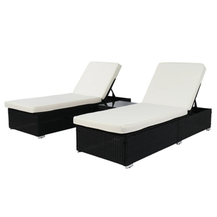 

[US Warehouse] 3 in 1 Outdoor Leisure Rattan Furniture Chaises, Size: 194x70x33.5cm