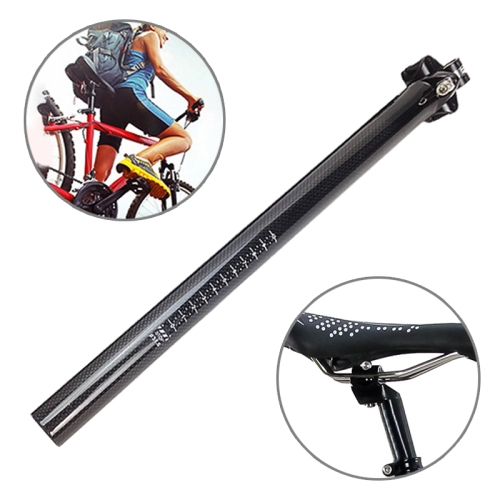 

TOSEEK 3K Carbon Fiber Mountain Bike Road Bike Bicycle Seat Tube Seatpost Seat Fitting Seat Pole Bicycle Fittings, Size: 27.2x400mm