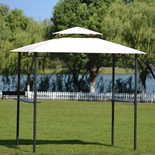 

[US Warehouse] Outdoor Tented BBQ Canopy Grill Gazebo with Shelves & Metal Frame (Beige)