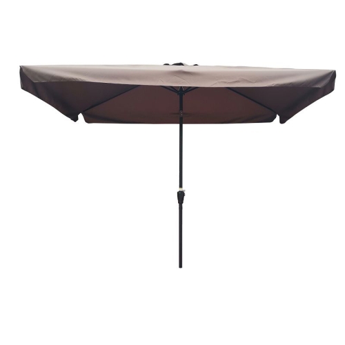 

[US Warehouse] Outdoor Patio Umbrella with Crank & Push Button Tilt, Size: 10x6.5Ft (Coffee)