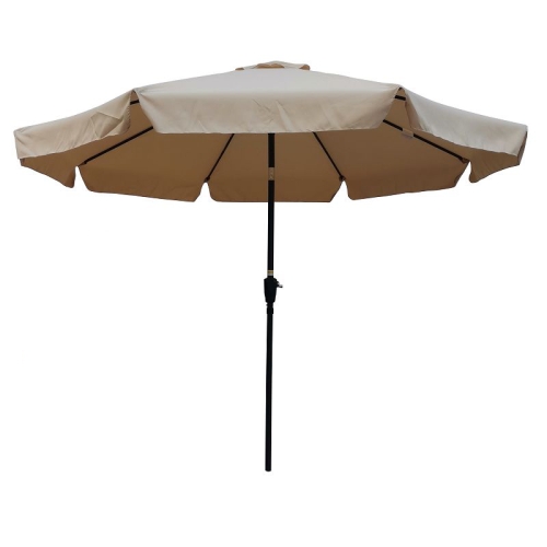 

[US Warehouse] Outdoor Patio Umbrella with Crank & Push Button Tilt, Size: 10Ft (Light Brown)