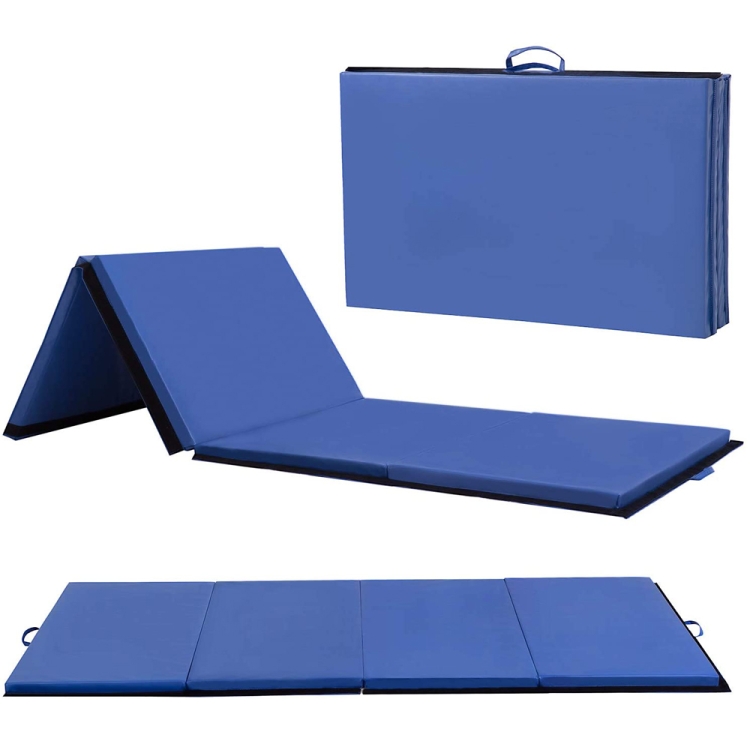 

[US Warehouse] Foldable PVC EVA Exercise Yoga Gymnastics Mat, Size: 120x240x5cm (Blue)