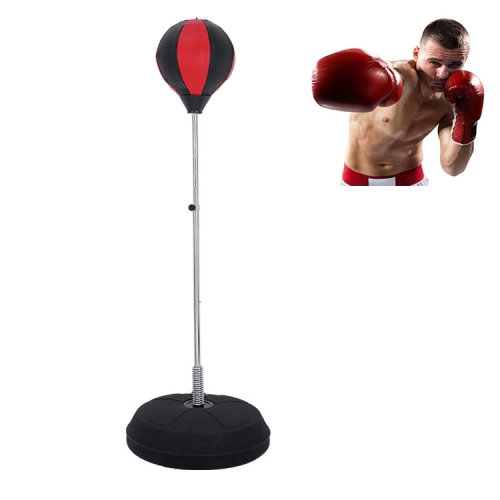 

Adult Base Version Height Adjustable Vertical PU Leather Vent Ball Boxing Speed Ball Family Fitness Equipment without Gloves(Red + Black)