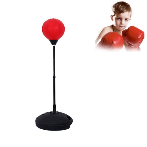 

Children Base Version Height Adjustable Vertical PU Leather Vent Ball Boxing Speed Ball Family Fitness Equipment without Gloves(Red)