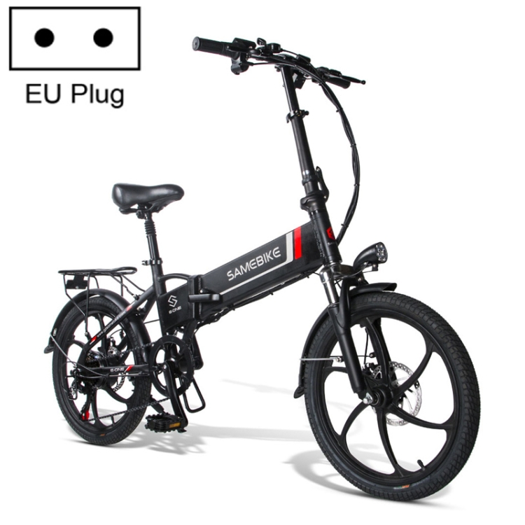 

20LVXD30 20 Inch 48V Lithium Battery 350W Mini Valet Driving Folding Electric Bicycle(Black)