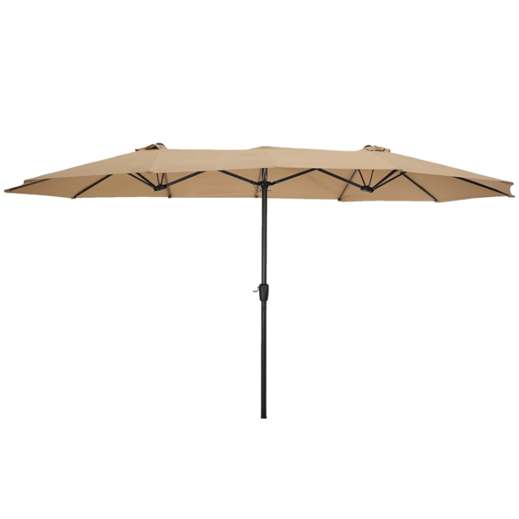 

[US Warehouse] Large Double-Sided Rectangular Outdoor Twin Patio Market Umbrella, Size: 15x9ft (Brown)