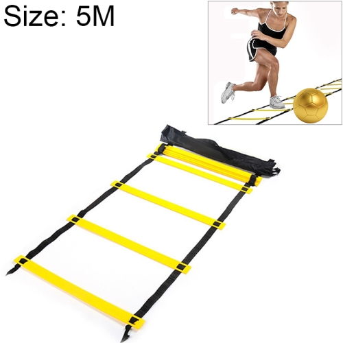 

5 Meters 10 Knots Thick Section Pace Training Tough Durable Soft Ladder Football Training Wear Resistant Ladder Rope(Yellow)