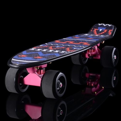 Skateboards Color : Black Pink Black Pink Skateboard Shining Fish Plate Scooter Single Tilt Four Wheel Skateboard with 72mm Grinding Flash Wheel 