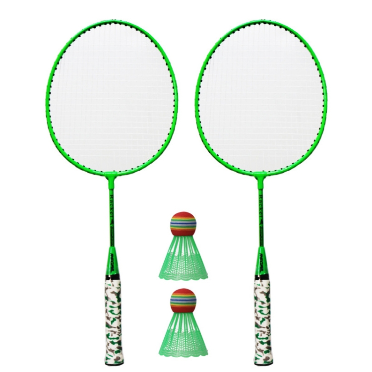 

H6508 Badminton Racket + Racket Cover + Rainbow Badminton Set for Children(Green)
