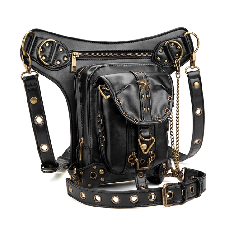 

HG062 Punk Style Star Decoration One-shoulder Bag Cross-body Bag Waist Bag for Ladies, Size: 34 x 30cm