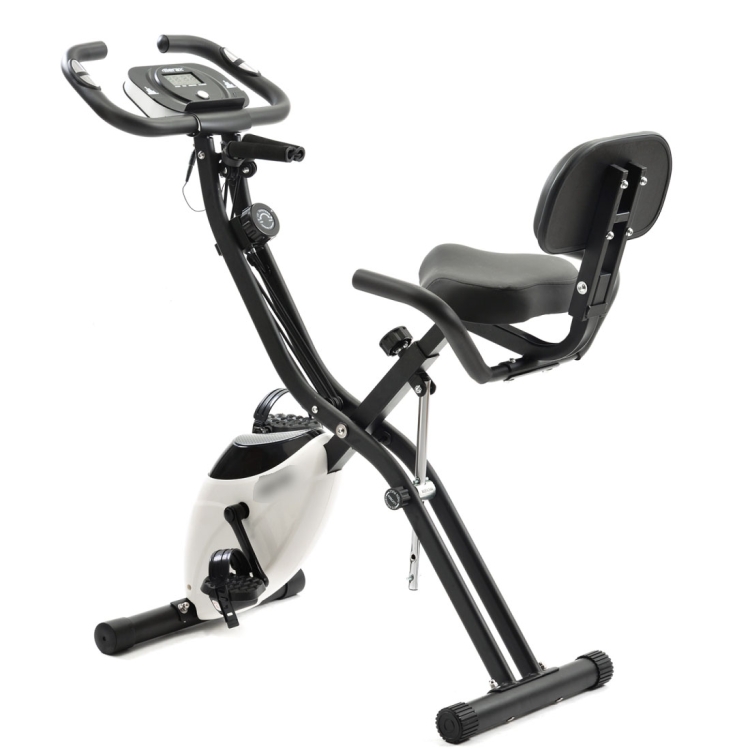 

[EU Warehouse] Merax Magnetic Foldable Fitness Bike Sports Equipment with Training Computer & Expander Bands (White)
