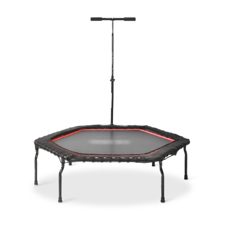 

[EU Warehouse] Merax 50 inch Foldable Home Adults Fitness Trampoline Bouncing Bed with T-shaped Height-adjustable Bar (Red)
