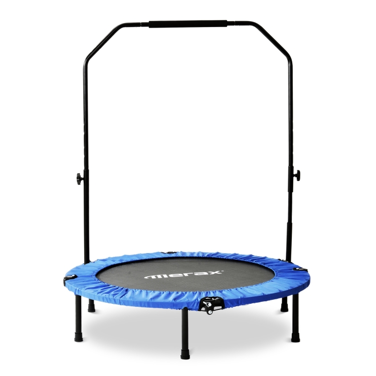 

[EU Warehouse] 40 inch Mini Foldable Home Fitness Rebounder Trampoline Bouncing Bed with Adjustable Foam Handle (Blue)