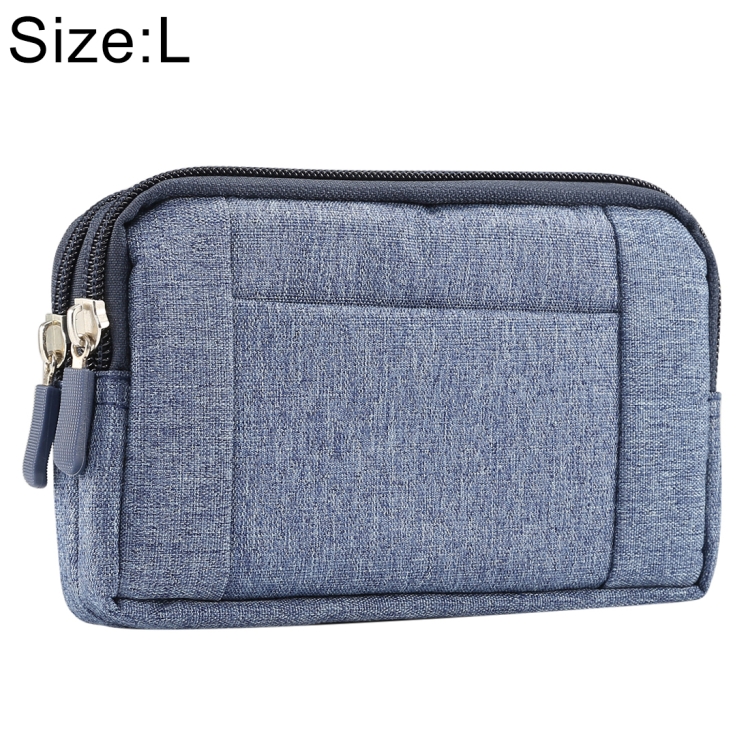 

Sports Denim Universal Phone Bag Waist Bag for 5.5~6.3 inch Smartphones, Size: L (Blue)