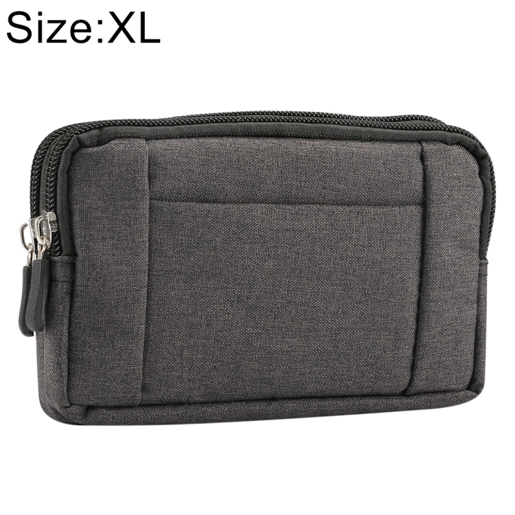 

Sports Denim Universal Phone Bag Waist Bag for 6.4~6.5 inch Smartphones, Size: XL (Black)